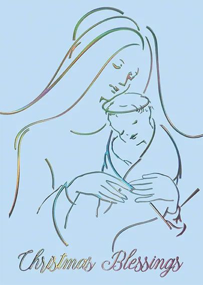 Stately Madonna & Child — Religious Christmas Card — personalized business greeting card from Best Holiday Cards