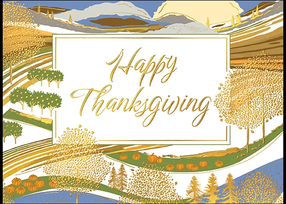 Thanksgiving Landscape — Business Thanksgiving Card — personalized business greeting card from Best Holiday Cards