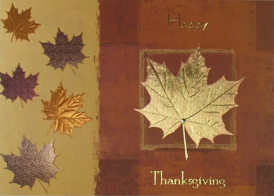 Thanksgiving Shimmer — Thanksgiving Greeting Card — personalized business greeting card from Best Holiday Cards