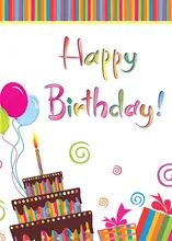 The Cake, The Gifts and the Balloons — birthday cards greeting card, personalized by Best Holiday Cards