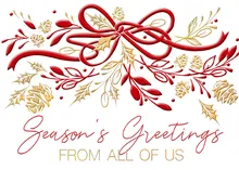 The Ecstasy of Gold...and Red — holiday greenery greeting card, personalized by Best Holiday Cards