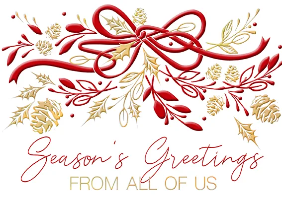 The Ecstasy of Gold...and Red — Corporate Greeting Card — personalized business greeting card from Best Holiday Cards