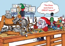 The Elves Had a Good Lawyer! — occupation themes greeting card, personalized by Best Holiday Cards