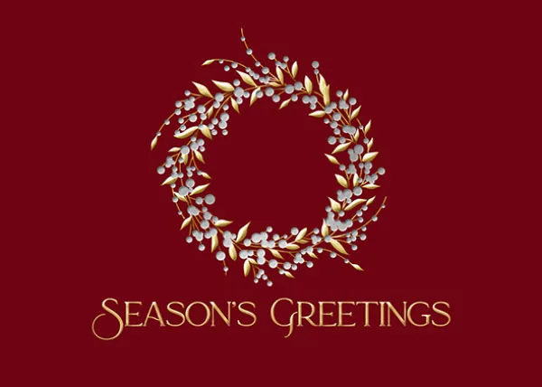 The Essential Wreath — personalized business greeting card from Best Holiday Cards