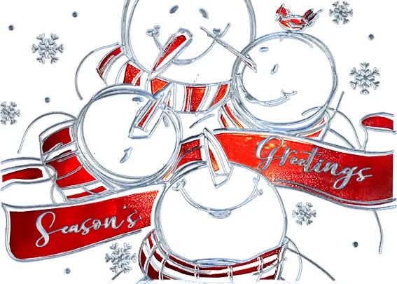The Fab Snowmen — Business Greeting Card — personalized business greeting card from Best Holiday Cards