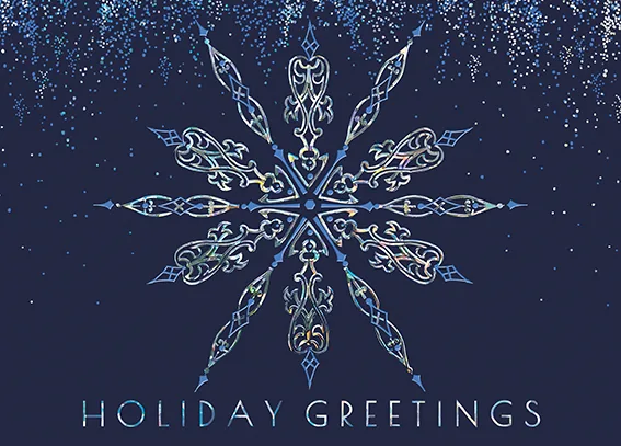The Frosty Snowflake — Snowflake Holiday Card — personalized business greeting card from Best Holiday Cards