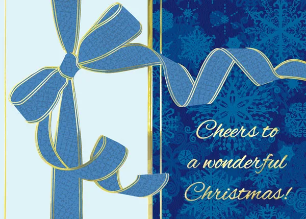 The Gift of Cheer — Packaged Christmas — personalized business greeting card from Best Holiday Cards