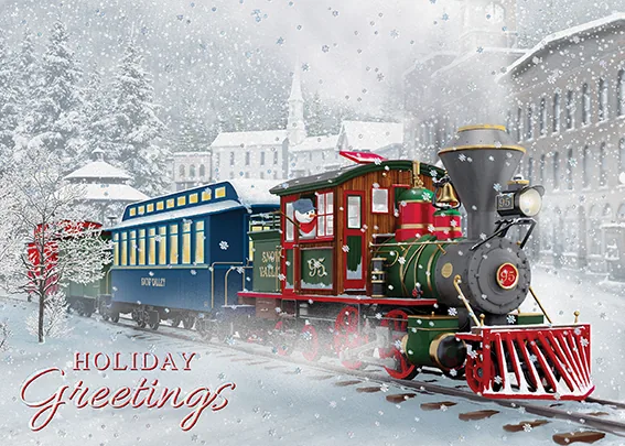 The Snow Valley Train — Personalized Holiday Card — personalized business greeting card from Best Holiday Cards