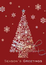 Tree of Silver Snowflakes — christmas tree greeting card, personalized by Best Holiday Cards