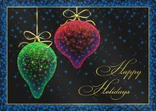 Twinkling Ornament Duo — ornaments greeting card, personalized by Best Holiday Cards