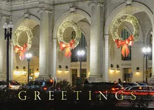 Union Station-D.C. at Christmas — photography greeting card, personalized by Best Holiday Cards