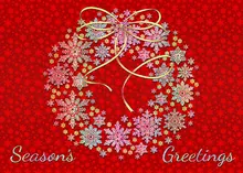 Warm Red Wreath — wreath greeting card, personalized by Best Holiday Cards