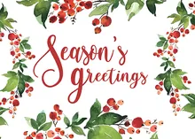 Watercolor Greetings — wreath greeting card, personalized by Best Holiday Cards