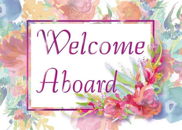 Watercolor Welcome — Floral Welcome — personalized business greeting card from Best Holiday Cards