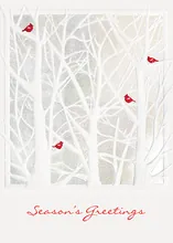 Welcome Winter Friends — treeline greeting card, personalized by Best Holiday Cards