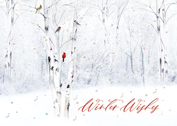 Winter Birdland — personalized business greeting card from Best Holiday Cards