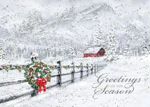 Winter on the Farm — treeline greeting card, personalized by Best Holiday Cards
