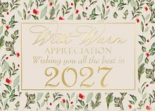 With Appreciation for 2027 — holiday greenery greeting card, personalized by Best Holiday Cards