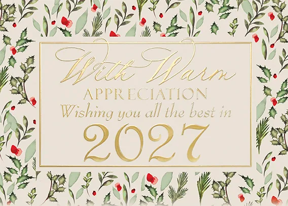 With Appreciation for 2027 — Appreciation calendar — personalized business greeting card from Best Holiday Cards