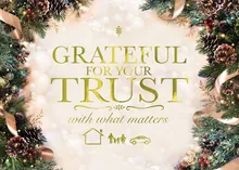 Wreath of Gratitude — financial advisors greeting card, personalized by Best Holiday Cards