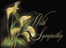 Yellow Calla Lily Sympathy — sympathy cards greeting card, personalized by Best Holiday Cards