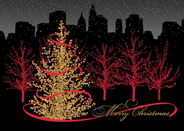 Treeline cards — Christmas Cards from Best Holiday Cards