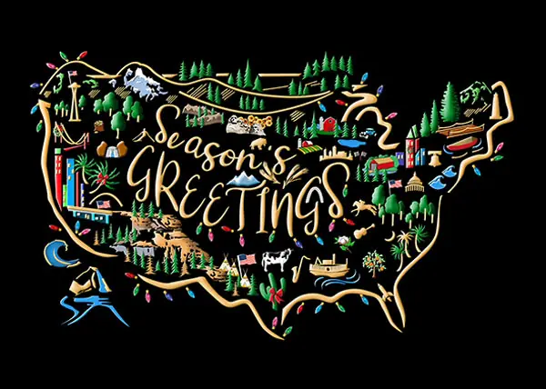 US Regions — Business Holiday Cards from Best Holiday Cards
